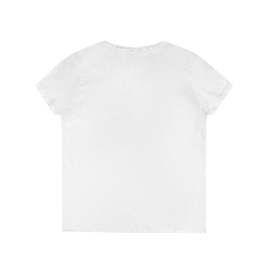 Ladies' V-Neck T-Shirt — Forest Mountain Meadow Graphic