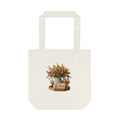 Floral Basket Cotton Tote Bag – Rustic Bloom Garden Design